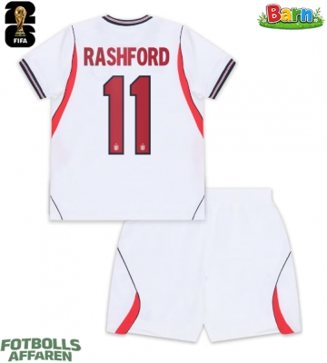 England Marcus Rashford #11 Hemmaställ Barn VM 2026 Kortärmad (+ Korta byxor)